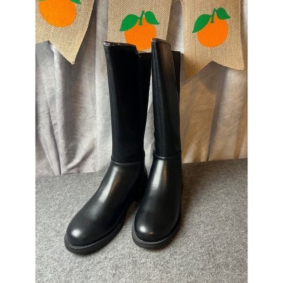 Steve Madden Youth Girls J-Alix Embellished Leather Boots, Black Size 5 - Picture 3 of 8